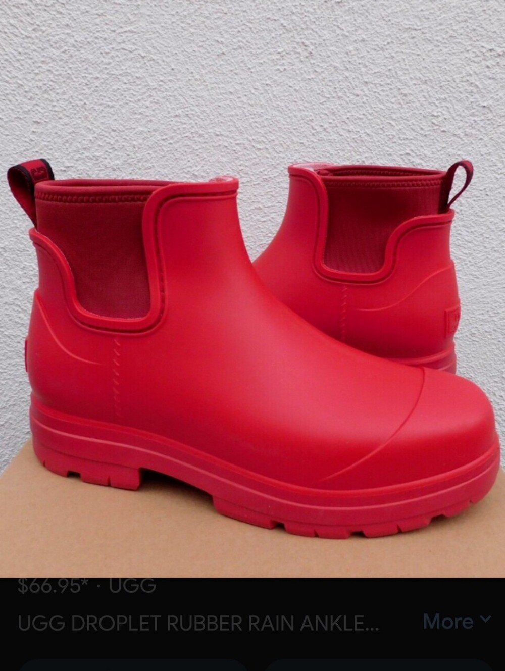 UGG Women's Samba Red Droplet Rain Ankle Boots Size 10 EUC